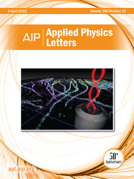 Applied Physics Letters cover, 9 April 2012, Volume 100, Number 15